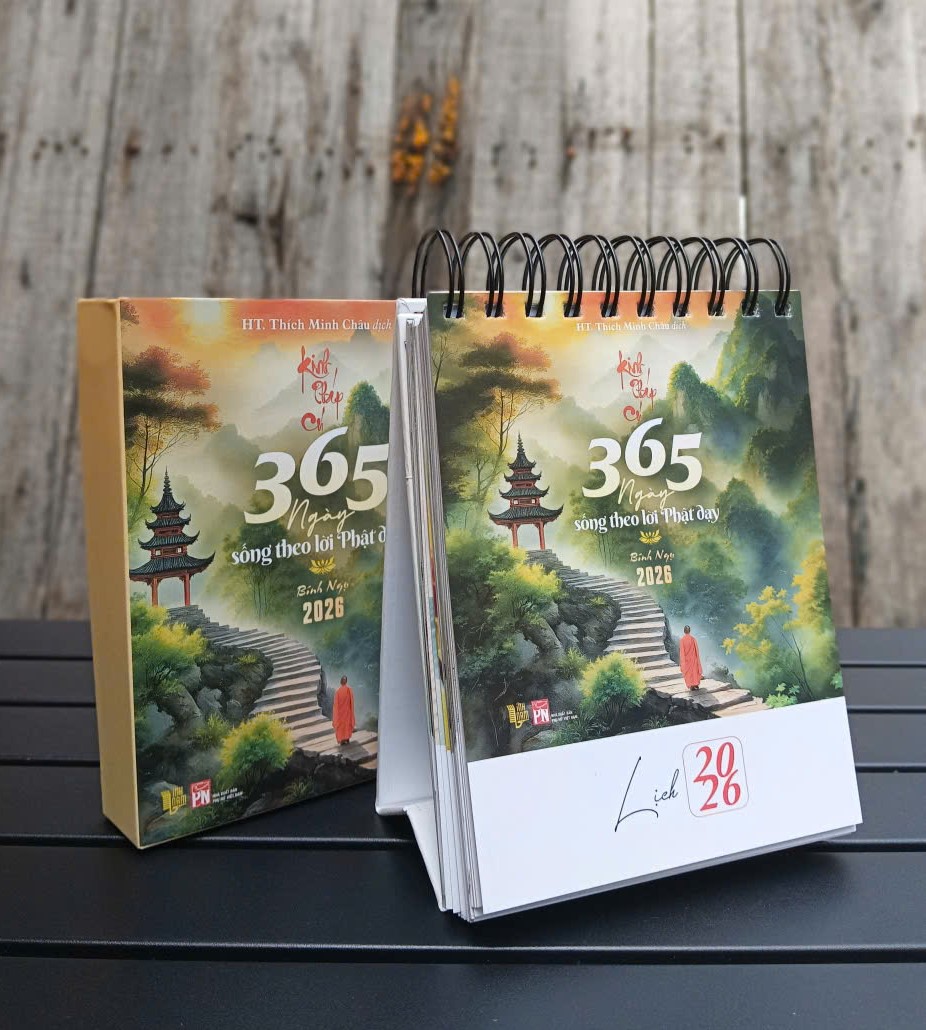Lịch Bính Ngọ 2026 - Kinh Pháp Cú - 365 Ngày sống theo lời Phật dạy